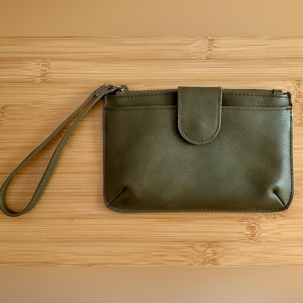 Universal Thread Olive Green Vegan Leather Wristlet